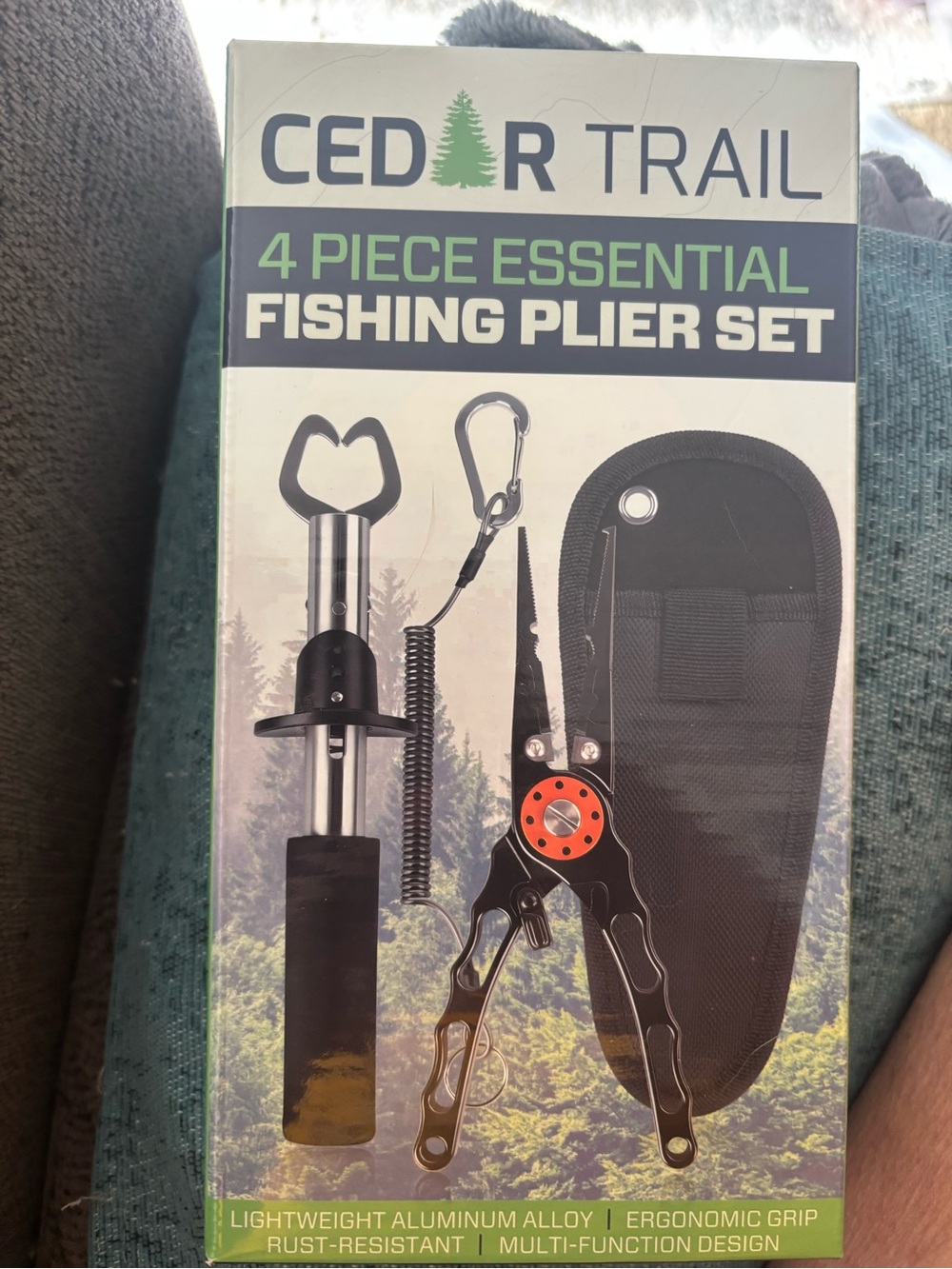 4-Piece Essential Fishing Plier Set - Black/Orange